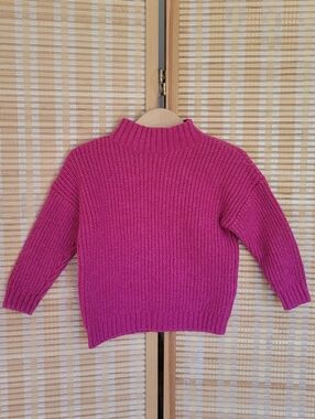 Old Navy Bright Fuchsia Ribbed Mock-Neck Sweater